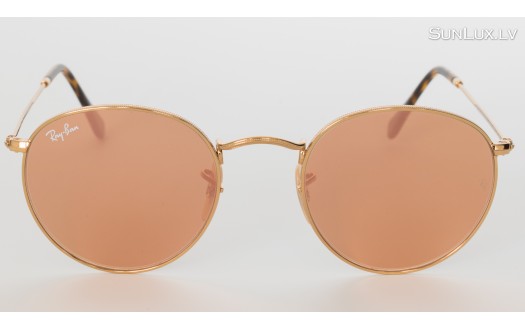 Ray-Ban Round Flat Lenses Copper Flash (RB3447N 001/Z2 50mm) saules brilles